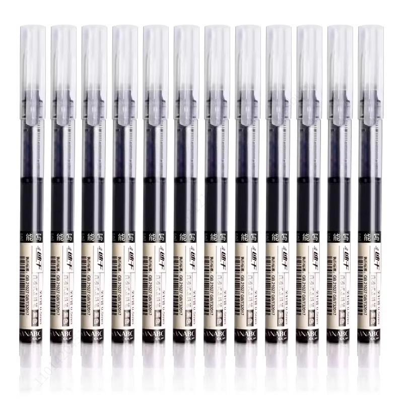 3-100 Pcs Straight Liquid Ball Pen Signature Gel Pen 0.5mm Black Blue Ink School Office Ball Pen School Office Supplies Writing