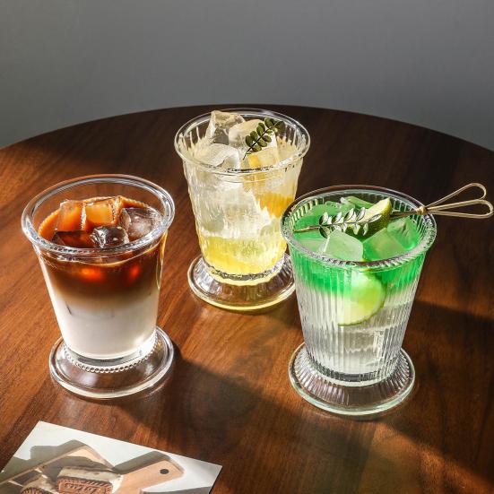Hand-Rolled Rim Julep Glass with Thickened Wall 310ml Cocktail Cup for Mojito Whiskey Juice & Beer Classic Tumbler for Home Bar