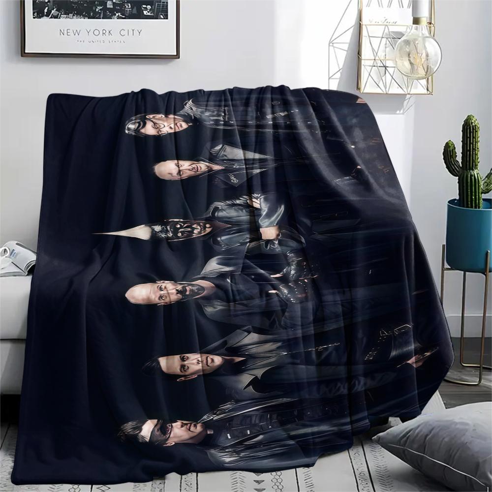 1PC Rammstein Band Print Flannel Blanket, High Quality All Seasons, Home Decor, Warmth and Comfort, Perfect for Christmas Gifts