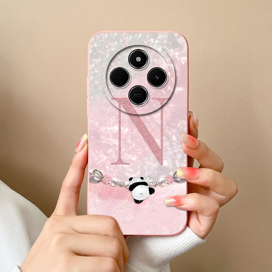 For Xiaomi Redmi 14C Case Wave Light Letters Phone Cover For Xiaomi Redmi 14R 5G Redmi 14 C Soft Liquid Silicone Anti Drop Funda