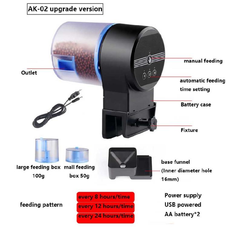 Automatic Fish Feeder USB Charging Battery Powered Food Dispenser for Fish for T
