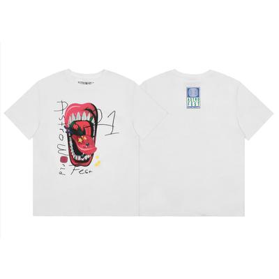 24S Cross-border Trendy Brand Travis Scott Utopia Joint Album Geometric Graffiti Short-sleeved T-shirt Men and Women Half-sleeved