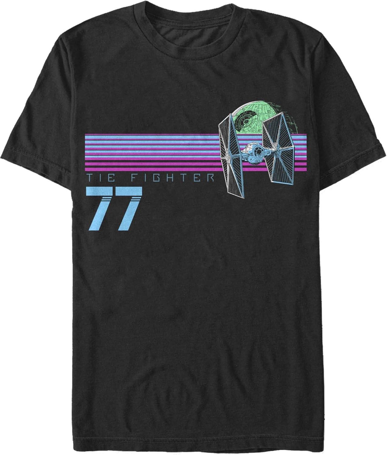 Мужская футболка Star Wars 1977 Полосы Истребителя Tie XXXXXL чёрный