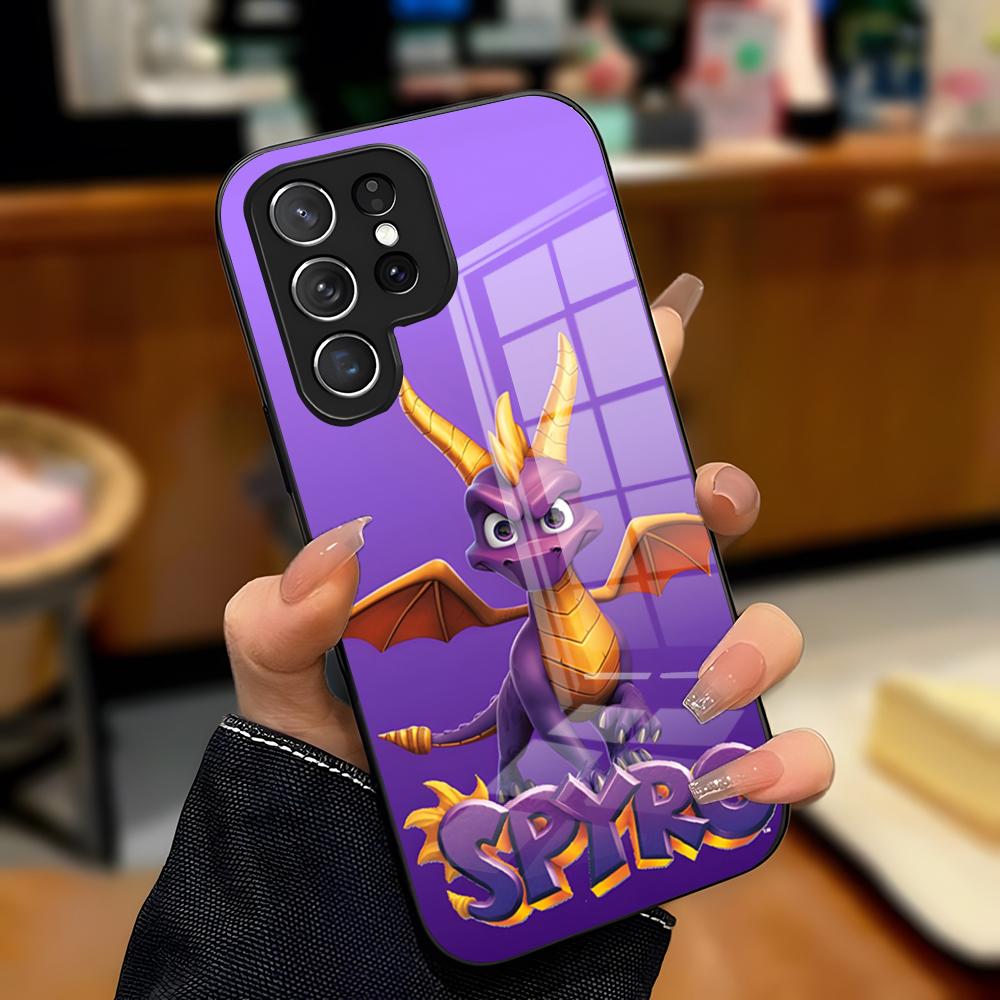 

D-Dragon Spyro C-Cute Phone Case For Samsung S26 S25 Plus S20 S20 Plus S22 Ultra S23 FE S21 Plus S21 Ultra Glass Cover Samsung S23