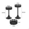 3 Pieces Golden Dessert Stand Wedding Decor Lace Edge Cake Ornate Cutout Design Pedestal