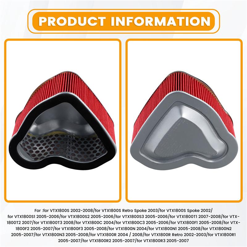 A58X-Motorcycle Air Intake Air Filter Cleaner Air Filter 17213-MCH-000 For Honda VTX1800 VTX1800S VTX1800N1