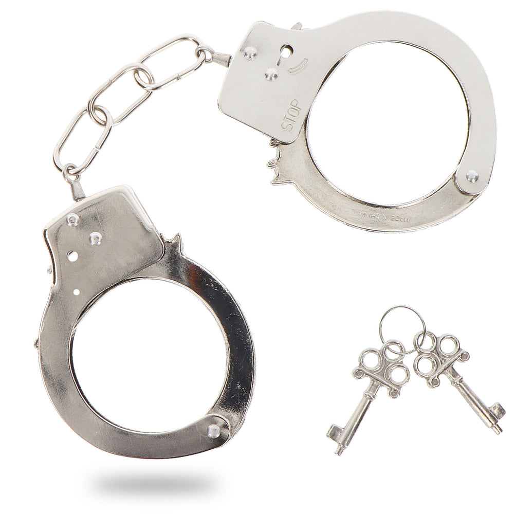 Fun Cuffs Silver Metal Handcuffs - Toy Joy - Handcuffs