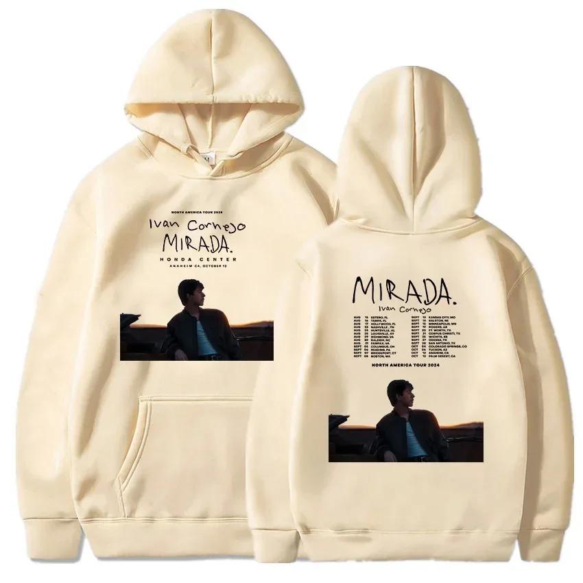 Ivan Cornejo Mirada Hoodies Manga Longa Harajuku Moda Moletom com Bolso Casual Com Capuz Pulôver Tour 2024 Impressão Moletom Com Capuz