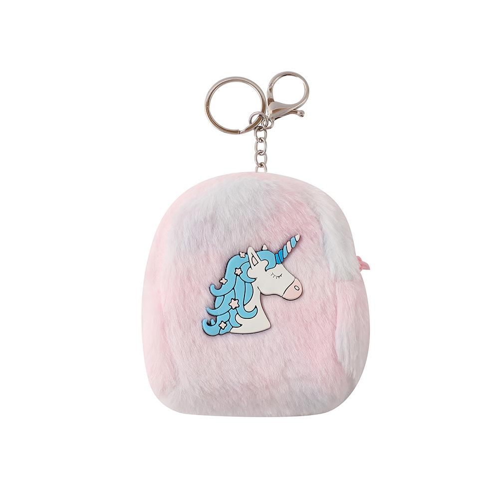 New Children's Unicorn Cartoon Wallet Plush Coin Purse Earphone Storage Bag Pouch Keychain Pendant Coins Wallet Kids Cute Purse