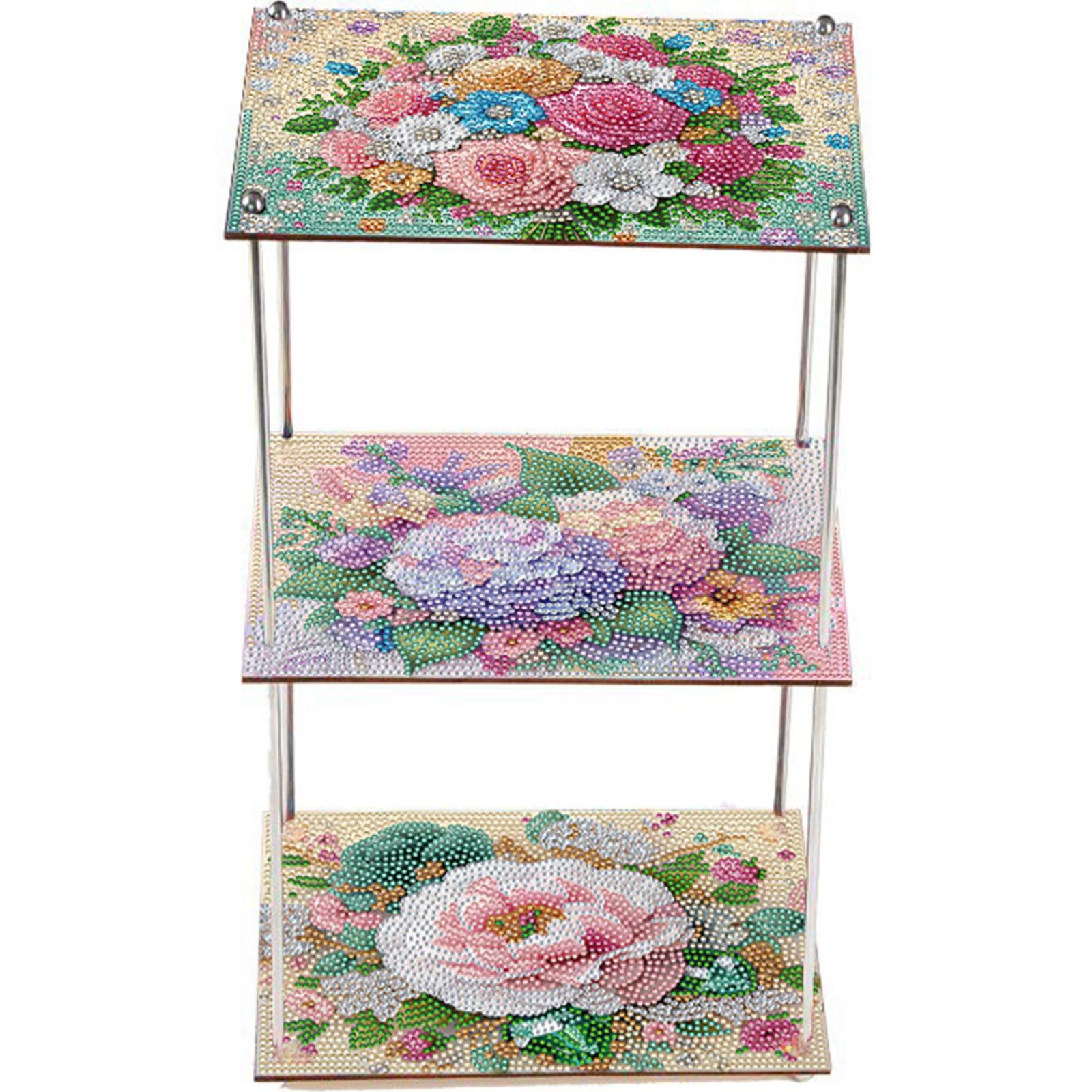 

3 Tier Acrylic Special Shape Butterfly Flower Diamond Painting Storage Rack Home Organizer Rack DIY Diamond Kits for Adults