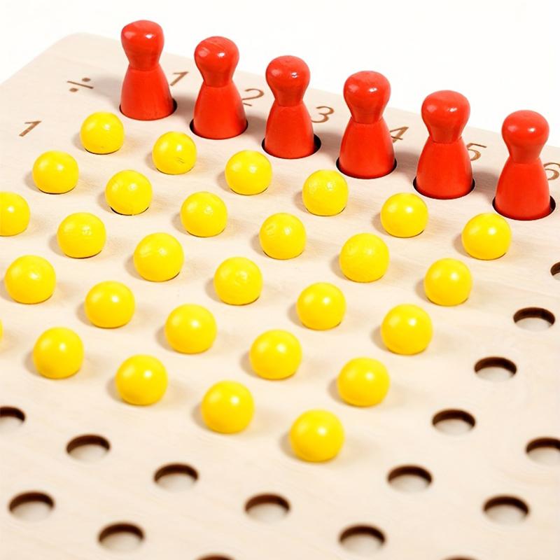 Wooden Multiplication And Division Board - A Math Learning Game Used For Practicing Multiplication Tables To Enhance Math Skills