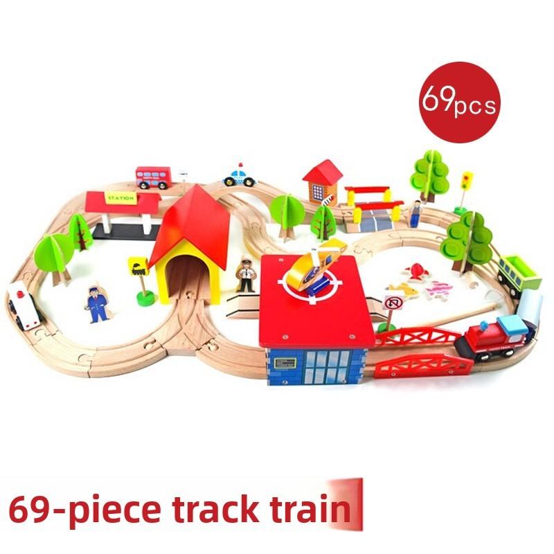 

Wooden Assemble Track Building Blocks Toy For Kids With Play Imaginative