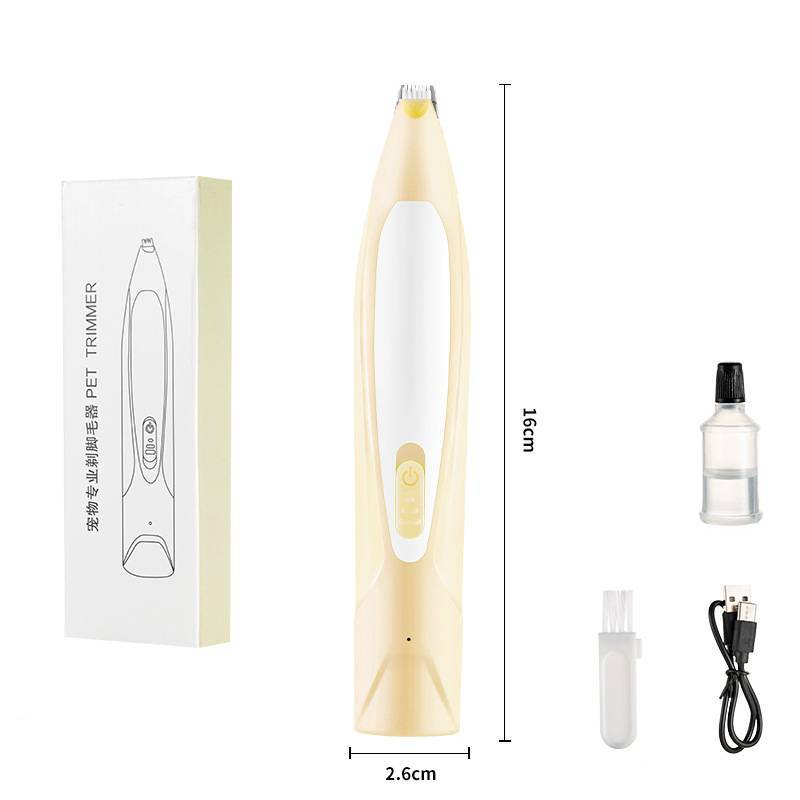 Dog Paw Hair Trimmer Electric Grooming Tool With Led Light For Home Use
