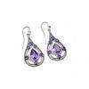 Amethyst Teardrop Earrings: Vintage 925 Sterling Silver