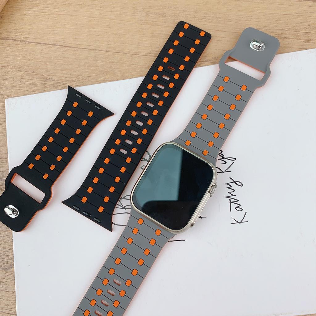 Silicone band For Apple watch Strap 45mm 41mm 44mm 49mm 40mm 38 42mm 46mm bracelet correa iwatch Series 10 9 8 7 6 5 3 SE Ultra