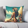 Tropics Blue Sky Surf Goddess Square Pillowcase Polyester Linen Velvet Printed Zip Decor Pillow Case Home Wholesale