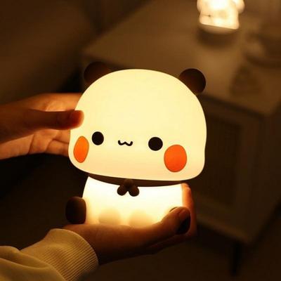 Cute Panda Night Light LED Squishy Novelty Animal Touch Night Lamp 3 Modes Dimmable Baby Kids Bedroom Night Light Pat Lamp