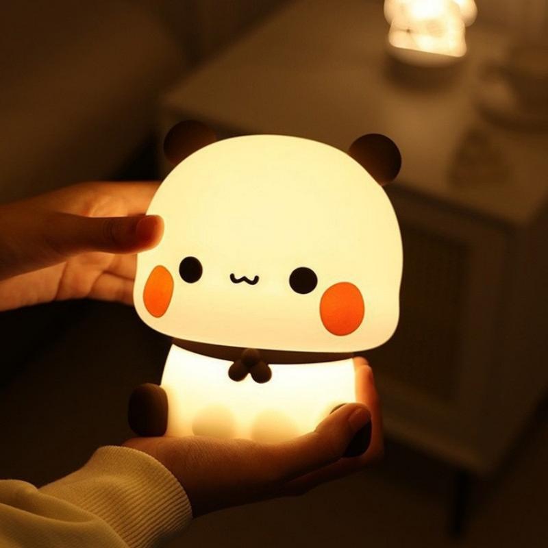 Niedliches Panda Nachtlicht LED Squishy Neuheit Tier Touch Nachtlampe 3 Modi Dimmbar Baby Kinder Schlafzimmer Nachtlicht Klopf-Lampe