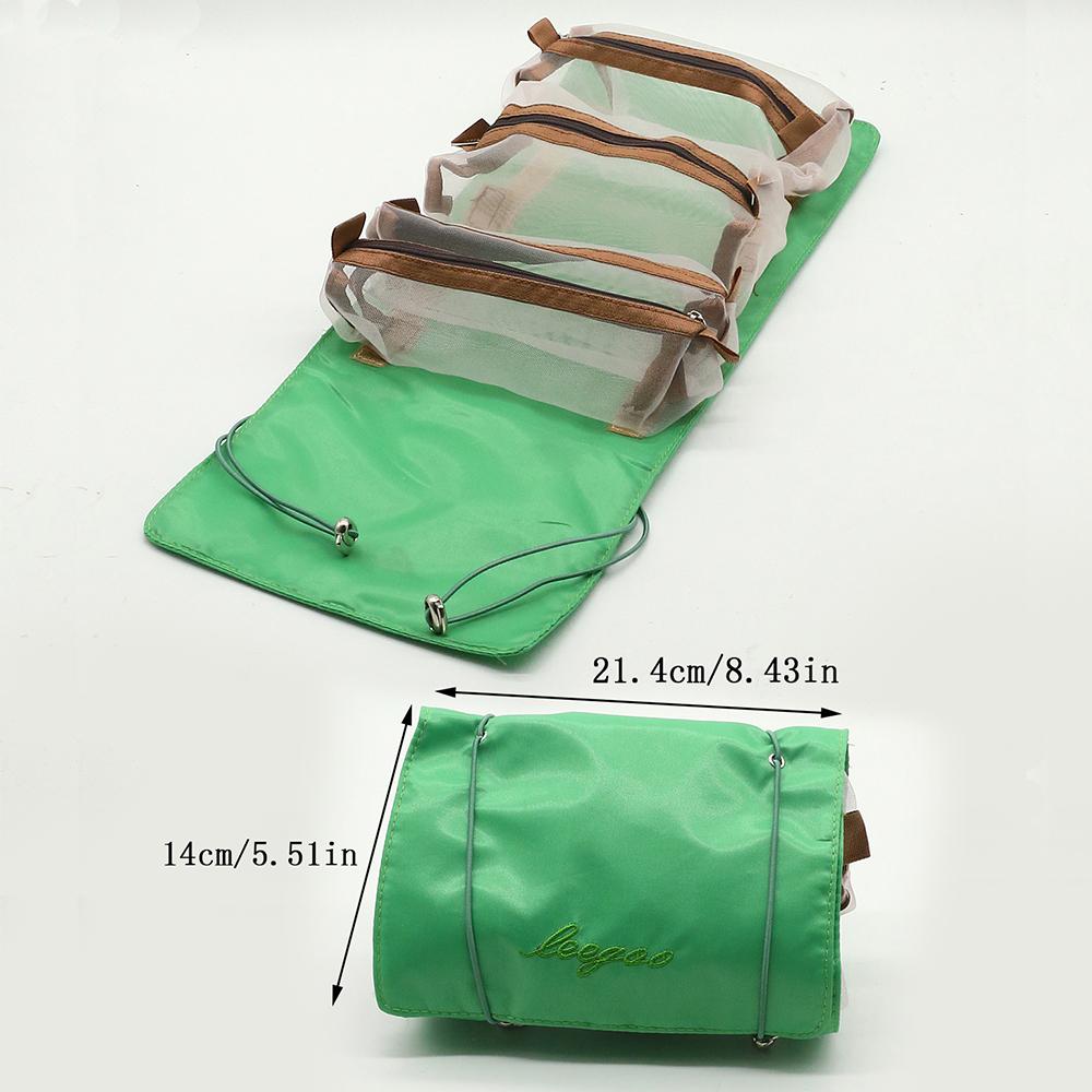 4 in 1 Detachable Makeup Bag Portable Travel Wash Bag with Mesh Compartments Large Capacity Cosmetic Storage Toiletry Bag