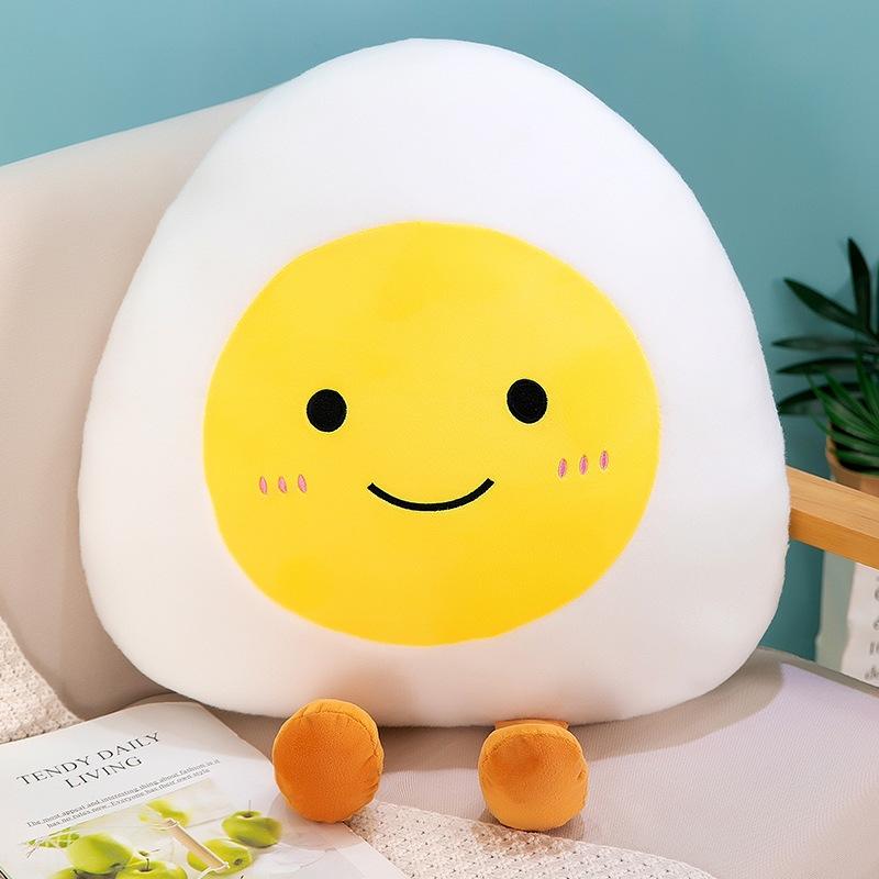 Cute Poached Egg Throw Pillow Plush Toy Girl Bed Sleeping Pillow Office Table Chair Cushion Home Decoration
