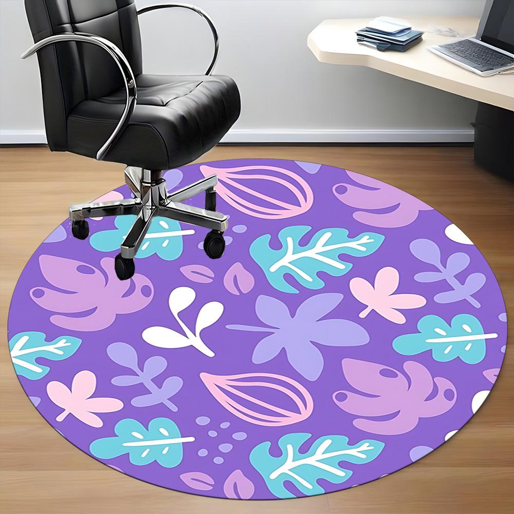 1pc Floral Pattern Chair Carpet for Office - Durable, Ideal for Chair Mats, Stylish & Functional Decorative Rug yy260130043