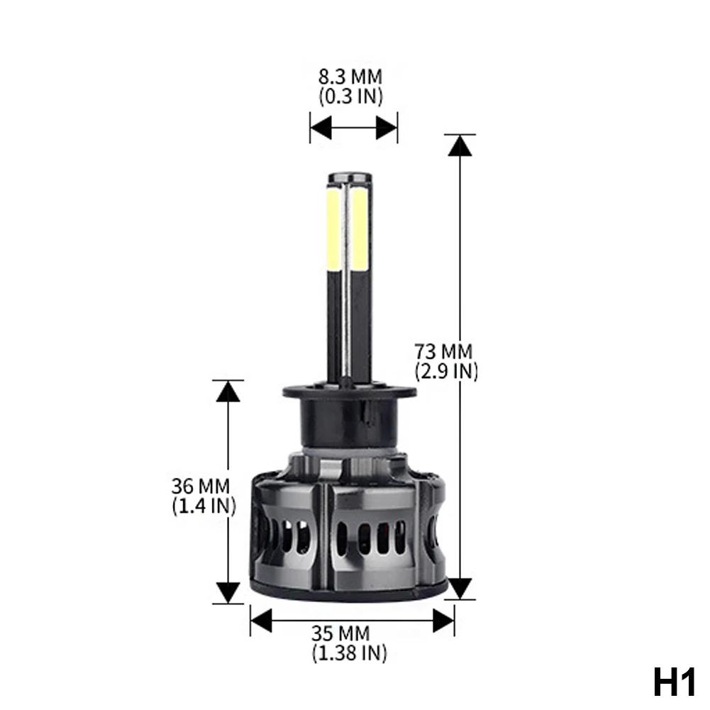 2 Stück 8 Seiten LED 12V H8 H11 H7 LED 20000LM HB3 9005 HB4 H1 H3 H4 LED Scheinwerferbirne Canbus 100W 3D 360 Grad Super Auto Lampe