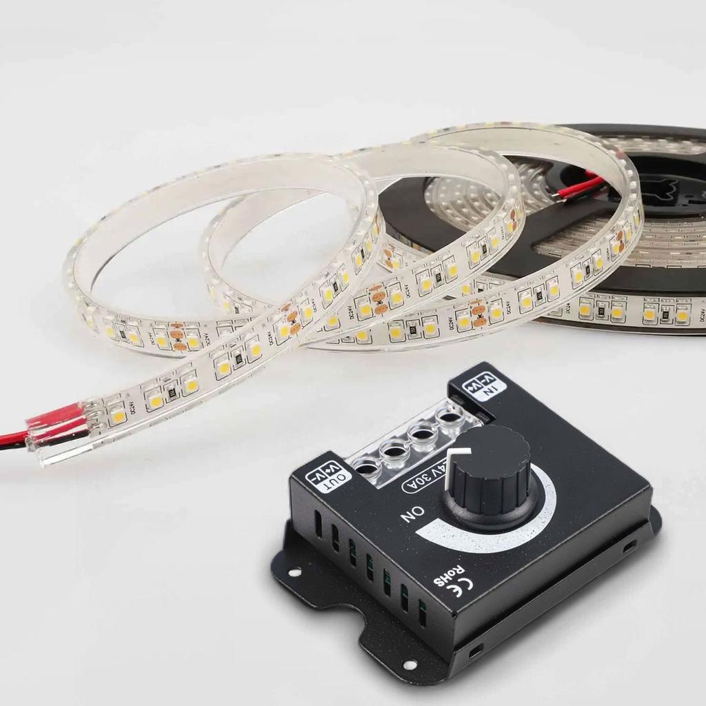 Robust Knob Dimmer for Single Color LED Strips Compatible with DC Voltage