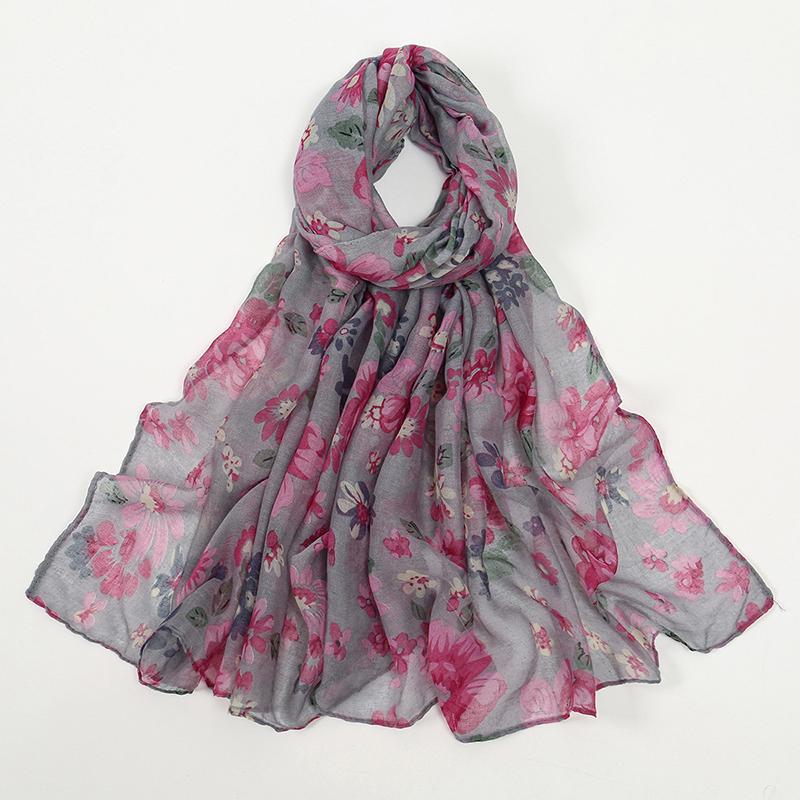 Elegant Women Retro Silk Scarf Print Wrap Shawl Lady Bandanas Hijab Boho Beach Long Scarve Pareo Headscarf Fashion Korean New