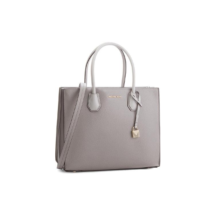 New MICHAEL KORS Mercer Leather Handbag, Shoulder Bag, Crossbody Bag Large Pearl Gray 30T8TM9T3L-PEARL-GREY
