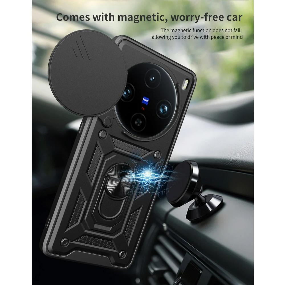 Camera protect case for VIVO X100 Pro VIVO X100 Armor Hybrid Metal Ring Back Cover