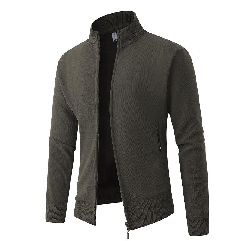 Cardigane cu fermoar pentru bărbați Pulovere cu croială normală Pulovere tricotate Pulovere Cardigane Business Casual pentru bărbați Toamnă Iarnă Guler înalt Mânecă lungă Jachete tricotate