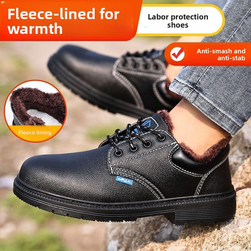 High Quality Safety Shoes Fleece-lined Thickened Warm Steel Toe Security Boots Winter Work Boots Construction Work Shoes36-45