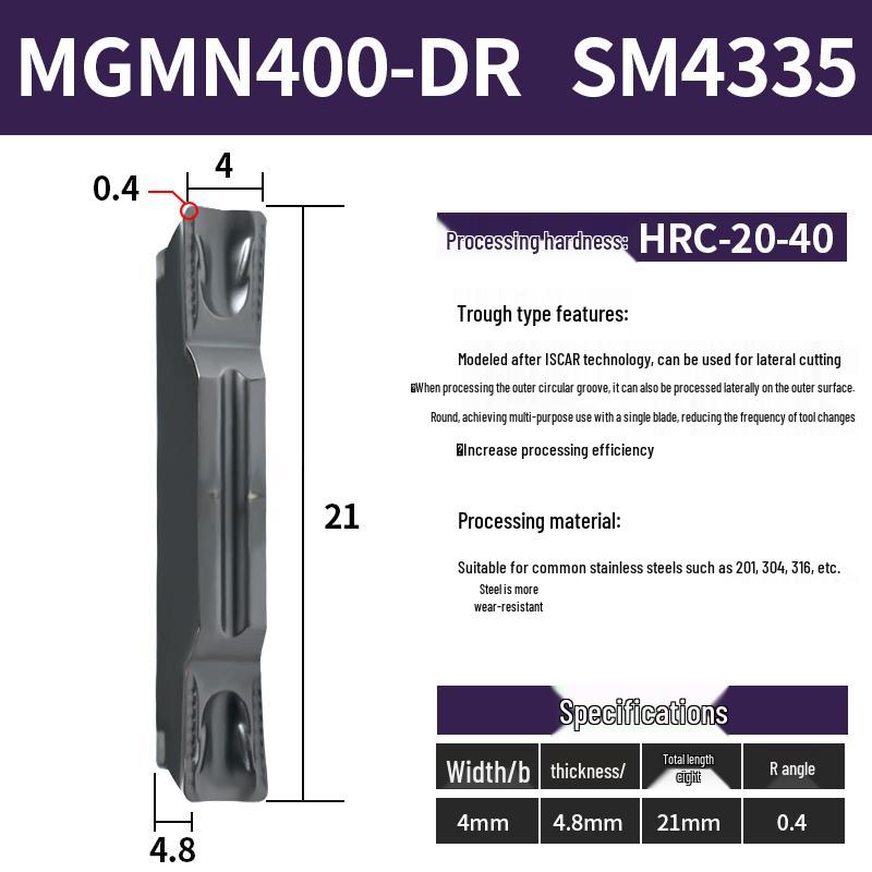 CNC Grooving Blade MGMN300/400-M for Stainless Steel, Ceramic, Aluminum Lathe Parting Tool Inserts