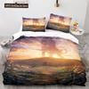 Conjunto de Capa de Edredom Leão Estampa 3D Animal Selvagem Sob a Luz do Sol Tamanho King Queen Para Adolescentes Crianças Jogo de Cama Capa de Edredom de Poliéster