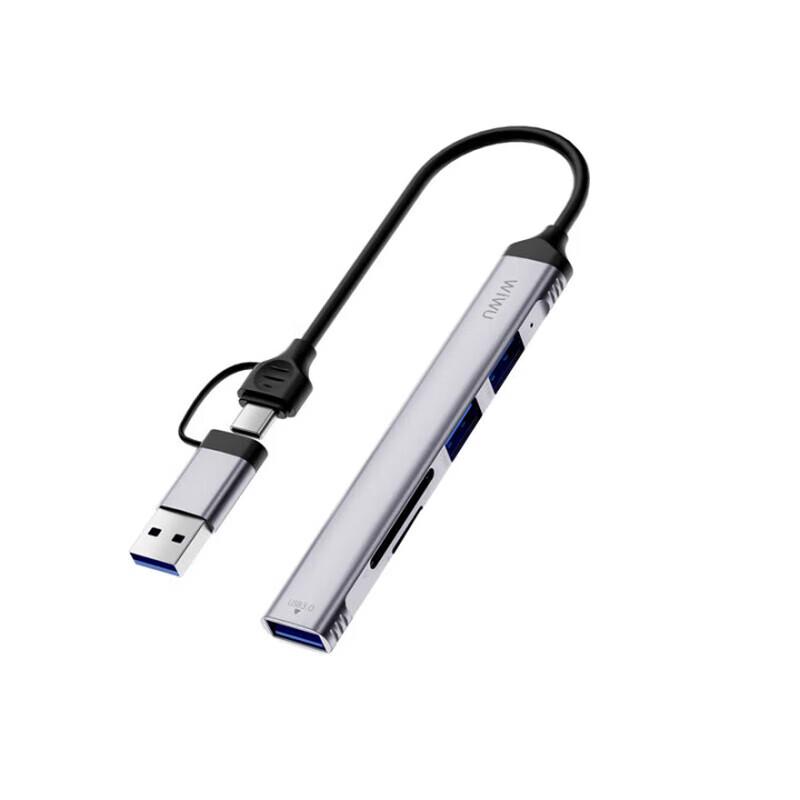 5-in-1 High-Speed USB Hub with SD/TF Card Reader