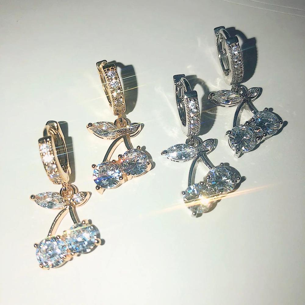 BELLA BOX Delicate Earrings Crystal Round Zirconia Shiny Female Accessories Elegant Party Fashion Jewelry Dangle Earrings For Women