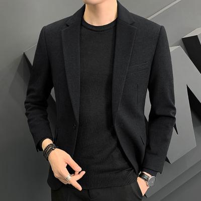 Jesienny wełniany garnitur męski garnitur slim fit koreańska wersja młodzieżowego łobuza przystojny casualowy garnitur formalna kurtka top tide