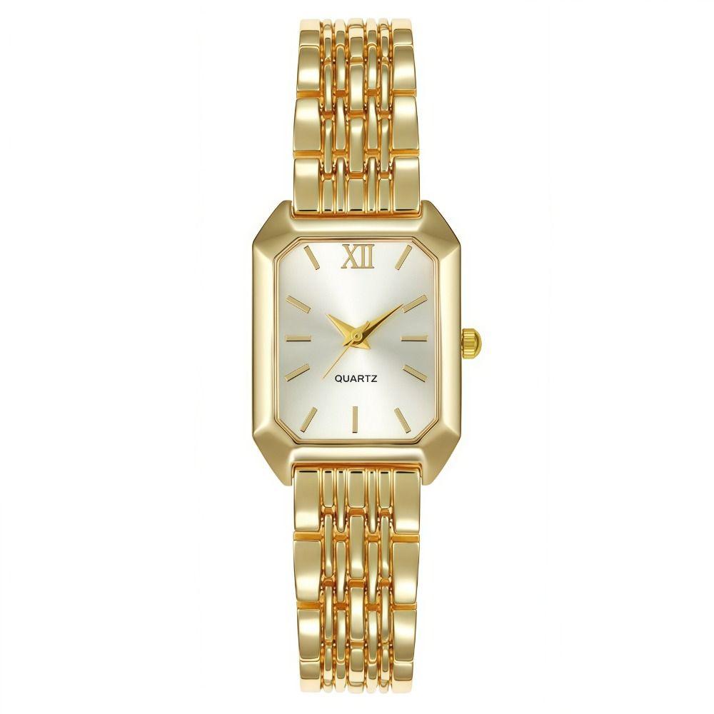 Square Dial Rhinestone Quartz Watch Slim Strap Rhinestone Watch Women Quartz Watch  Casual Wear
