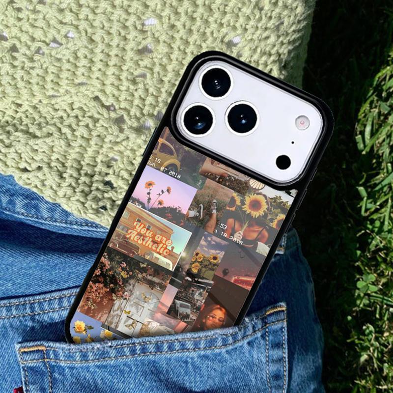Vintage Aesthetic Soft Phone Case For iPhone 17 AIR 16 Pro Max 15 14 Pro 11 12 13 Shockproof Silicone Cover