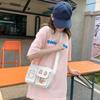 Embroidery Bear Canvas Shoulder Bag Solid Color Shoulder Bag Cute Transparent Itabag  Gift