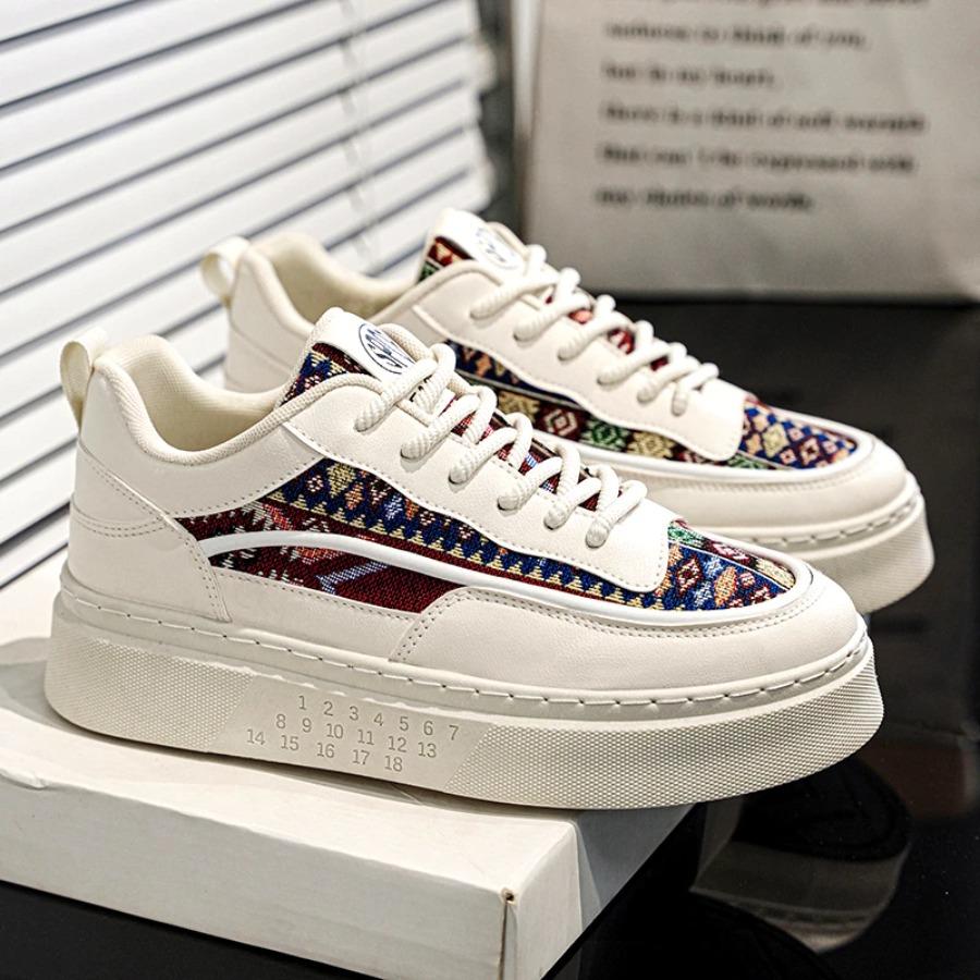 

2025 Весна Новая Модная Универсальная Ретро Толстая Подошва Удобные Плоские Повседневные Мужские Кроссовки для мужчин мужская обувь 39 бежевый