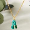 Colorful Bubble Initial Pendant Necklace - 26 Letter Clavicle Chain Jewelry
