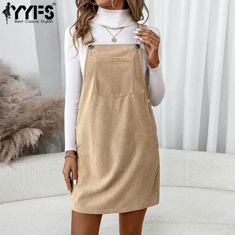 

YYFS Жіноча мода, літо, весна, однотонні повсякденні сукні без рукавів з принтом і вільною талією. S хакі