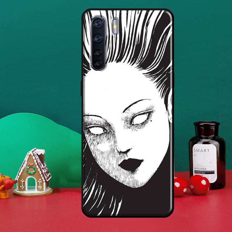 Pouzdro na hororovou mangu Junji Ito pro OPPO A5 A9 A31 A53 2020 A53S A1K A3S A5S A15 A52 A72 A83 A91 A54 A74 A94 Coque