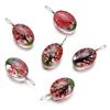 5pcs/lot 13*27mm Hot Sale Crystal Glass Real Dried Flower Oval Pendant for DIY Handmade Jewelry Bracelet Necklace Accessories