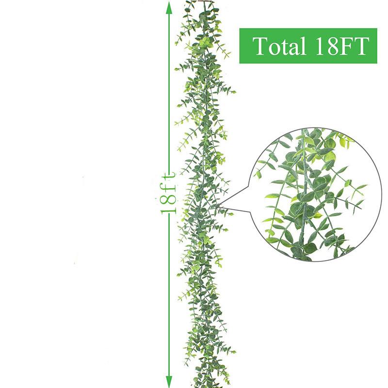 Artificial Eucalyptus Garland Wedding Backdrop Arch Wall Supplies Hanging Green Rattan Fake Plants Home Room Garden Decorations