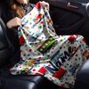 Custom Name Cute Cars Theme Printed Blanket - Perfect for Couch, Bed, Travel & Outdoor Use | Machine Washable, Cozy & Durable.