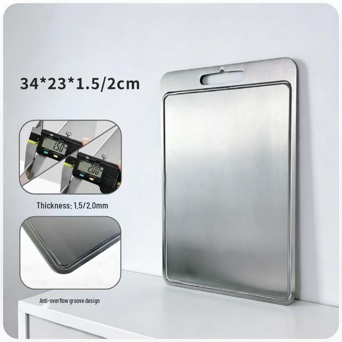 Planche à découper antibactérienne en titane et acier inoxydable - Résistante aux moisissures, planche à découper de cuisine de qualité médicale.