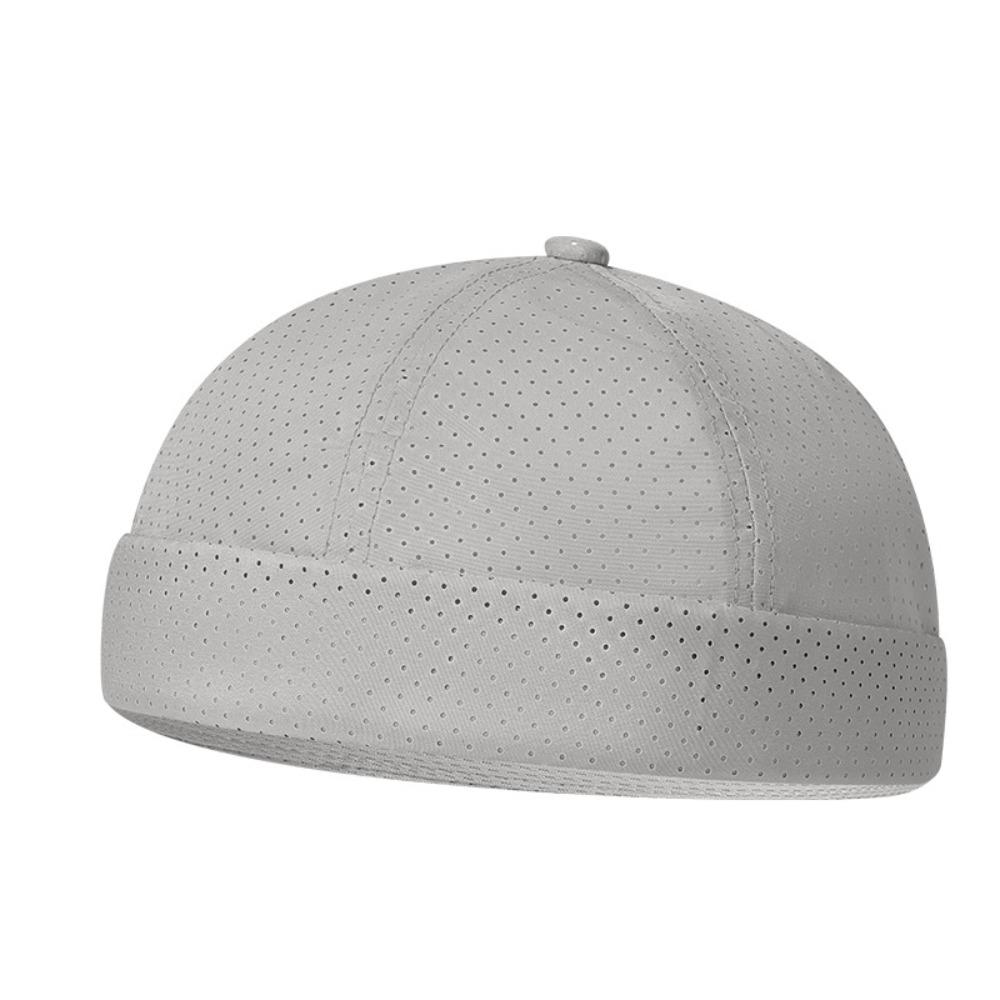 Retro Brimless Docker Cap Quick Drying Melon Skin Caps Casual Skullcap  Unisex