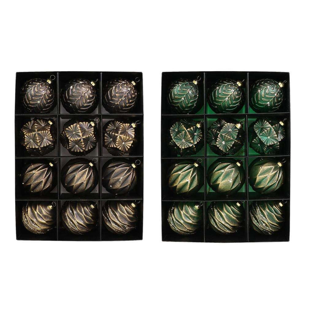 12Pcs Christmas Ball Ornaments Antique Style Christmas Tree Hanging Ornaments Decorative Hanging Baubles for Home Indoor Party